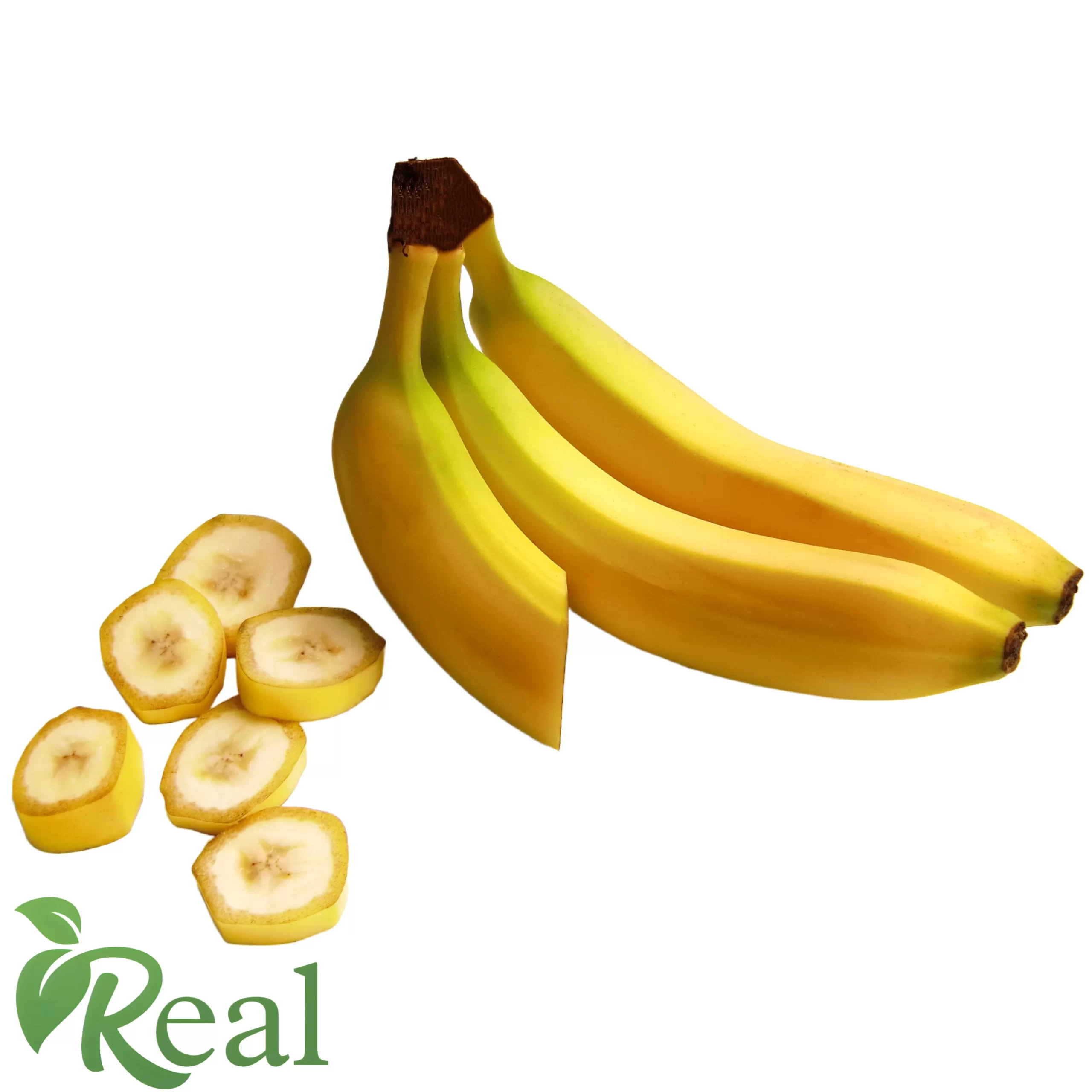 Sliced fresh banana pieces, premium Real natural fruit